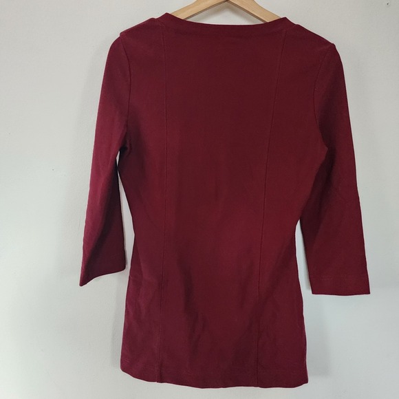 Womens Boston Proper Red 3/4 Sleeve Shirt Size Small - Picture 3 of 4